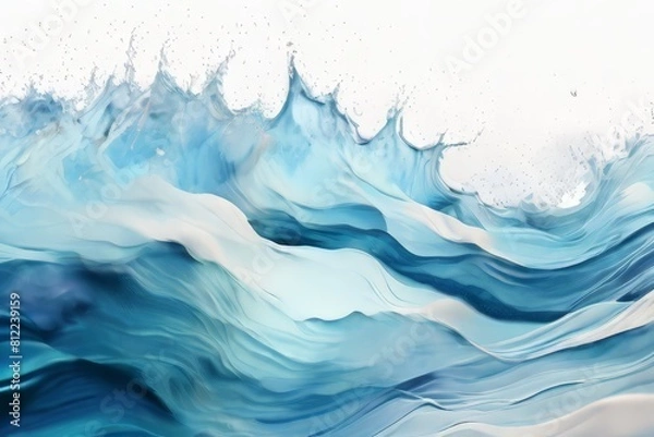 Fototapeta Water snow wavy abstract isolated backgroud