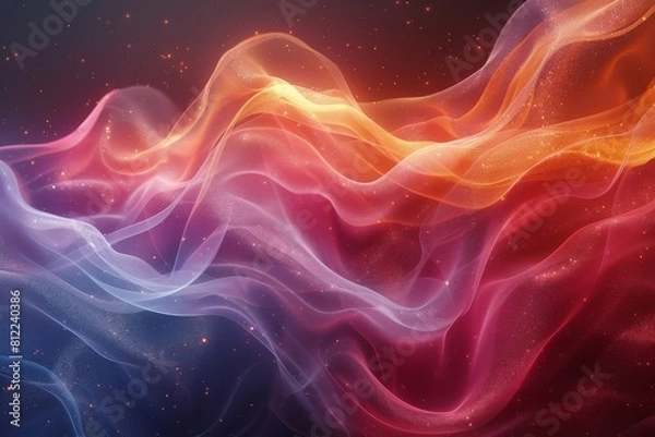 Fototapeta Abstract image with soft, flowing wave patterns in shades of pink and gold, conveying luxury and elegance