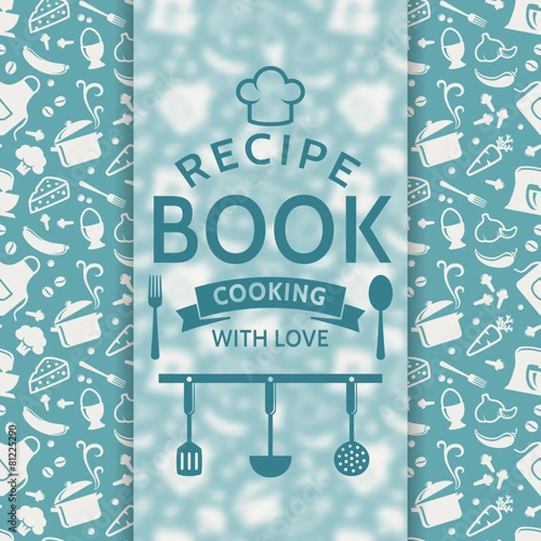 Obraz Recipe book. Vector card.