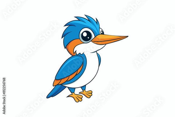 Fototapeta kingfisher bird cartoon vector illustration