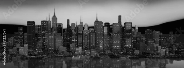 Obraz Skyscraper City Illustration (Panoramic/Header)