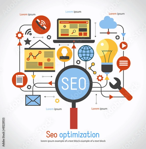 Fototapeta infographics background seo optimization