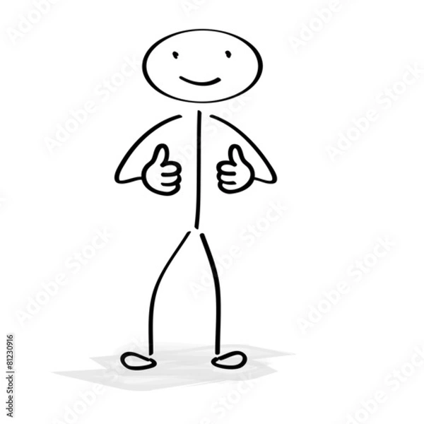 Obraz Strichmännchen / Daumen hoch