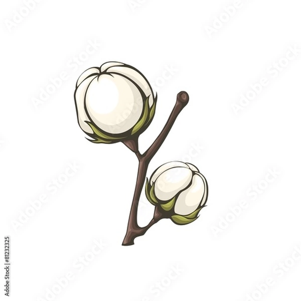 Obraz Cotton bolls vector.