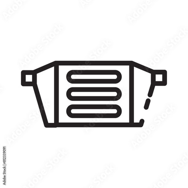Fototapeta Car Intercooler Part Line Icon