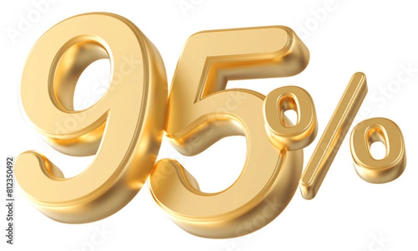 Fototapeta 95 percent golden 3d render