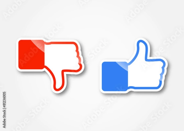 Obraz Aufkleber mit Daumen (farbig)