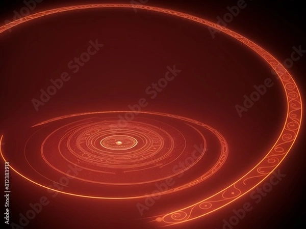 Fototapeta ネオンライトで描かれる魔法陣、generative ai