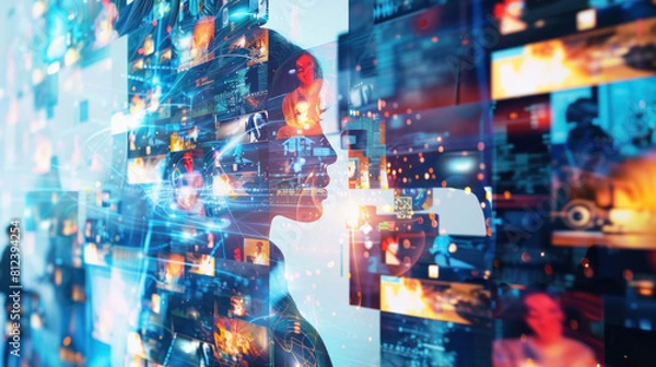 Fototapeta Vivid images demonstrate the limitless possibilities of modern communication systems. Helping individuals and communities thrive in a connected world.