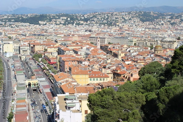 Fototapeta Вид на Ниццу с высоты птичьего полёта