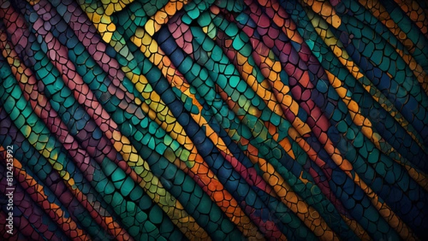 Fototapeta Abstract Background With Colorful Snake Scale Theme