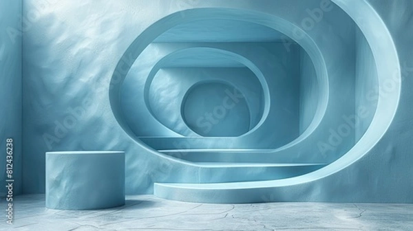 Obraz White Room With Circular Design on Wall