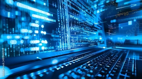 Fototapeta future technology business background features futuristic gradient colors