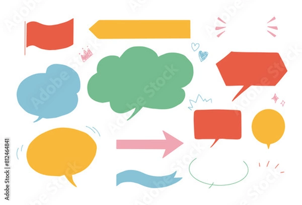 Obraz 色々なふきだしセット　記号　素材　飾り　デコレーション　イラスト	