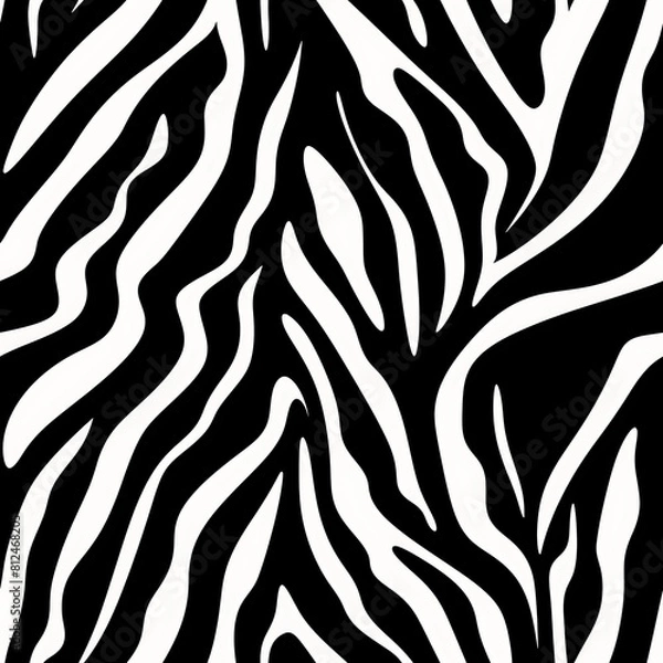 Fototapeta Zebra skin seamless pattern, the beauty of design knows no bounds. Can be used as a variety of graphics resources