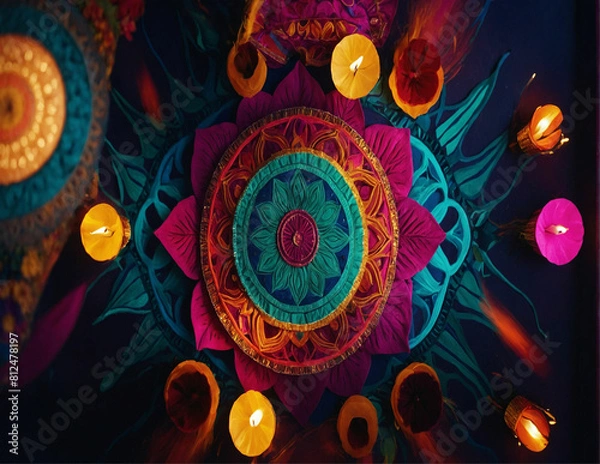 Obraz DIWALI BACKGROUND AI GENERATION
