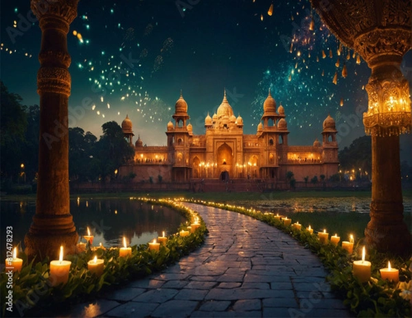 Obraz DIWALI BACKGROUND AI GENERATION
