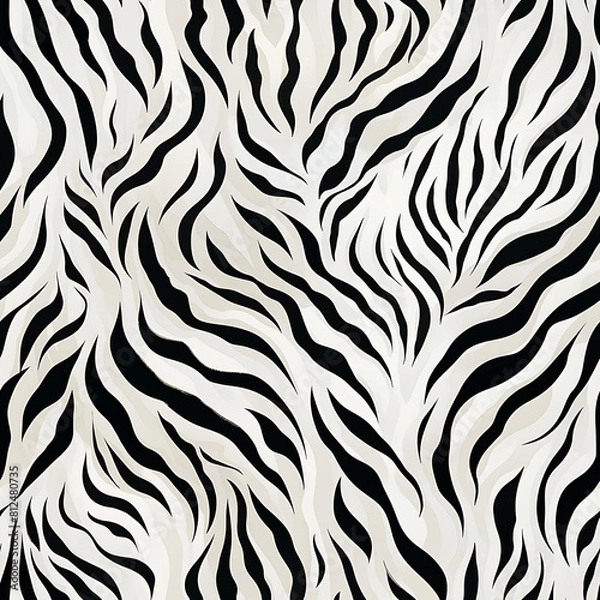 Fototapeta White tiger skin seamless pattern, the beauty of design knows no bounds. Can be used as a variety of graphics resources
