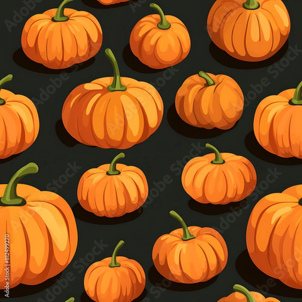 Fototapeta Pumpkin seamless pattern, the beauty of design knows no bounds. Can be used as a variety of graphics resources