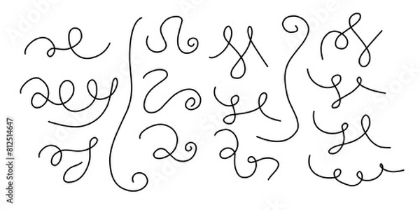 Obraz Beautiful line flow set collection for path animation motion