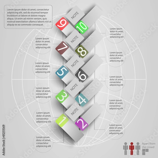 Fototapeta Elements of infographics with a map of the world