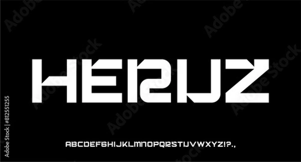 Obraz MODERN FUTURISTIC TECHNOLOGY FONT VECTOR TYPEFACE