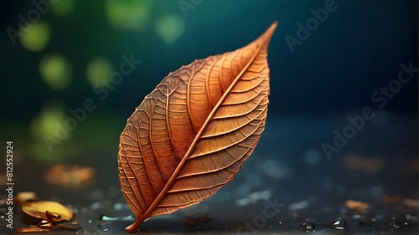 Fototapeta Striking Close-Up of Orange Leaves on the Ground - Capturing the Natural Beauty of Fall