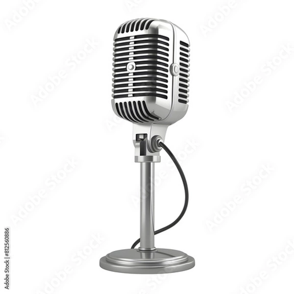 Fototapeta podcast microphone Isolated on transparent background