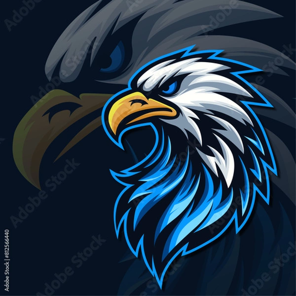 Obraz Eagle logo design in blue color