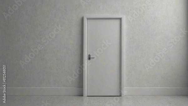 Fototapeta minimalist photo of a white door with white walls made by AI generative