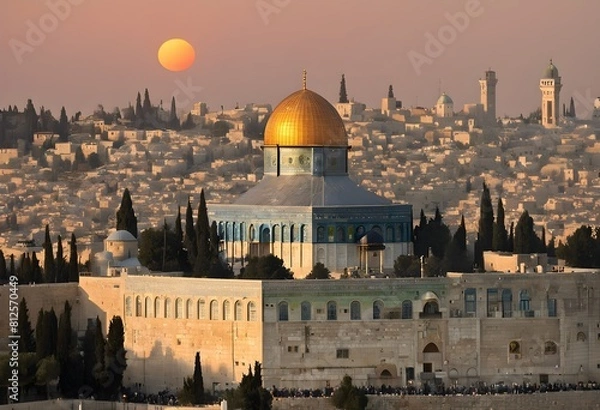 Fototapeta A view of the Dome of the Rock in Jerusalem