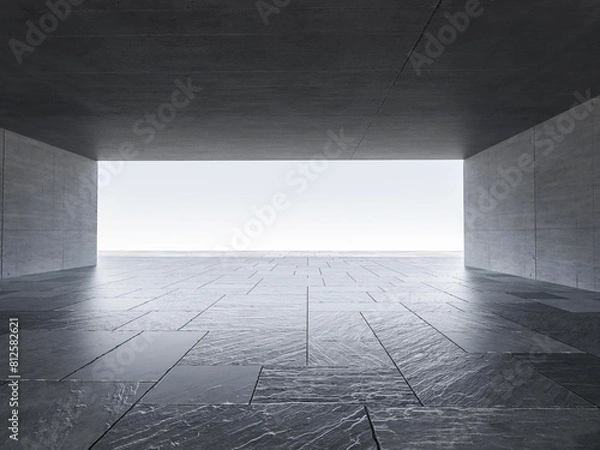 Fototapeta 3d architecture building abstract white background empty space platform 3d interior white background conceptual big wall