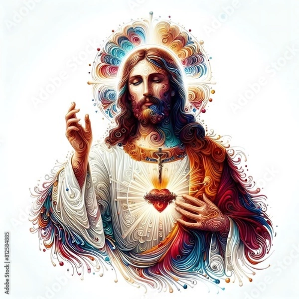 Obraz A colorful painting of a jesus christ religious images image photo attractive used for printing illustrator.