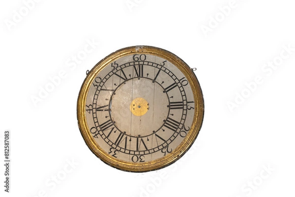 Obraz Old clock - Roman figures, time, no pointers