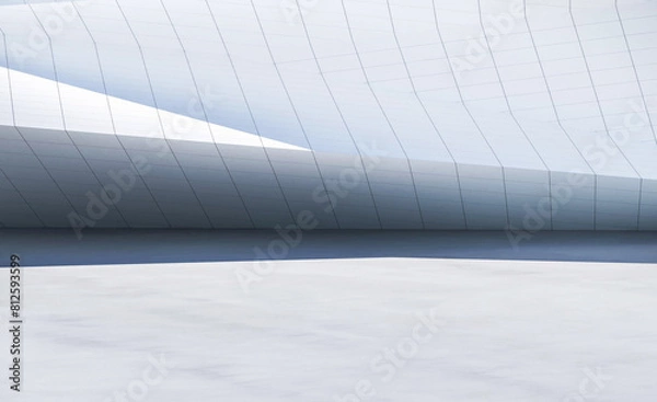 Fototapeta architecture building abstract white background empty space platform 3d interior white background conceptual big wall