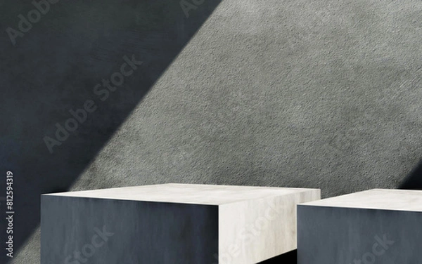 Fototapeta 3d abstract white background of natural architecture stone texture empty space platform white background conceptual wall background