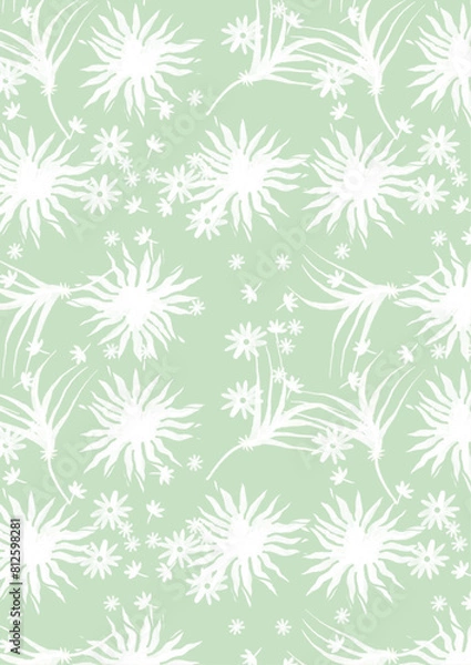 Obraz pattern with flower, leaves