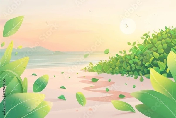 Obraz Mother playing with daughter (2-3) at sandy beach. Beautiful simple AI generated image in 4K, unique.