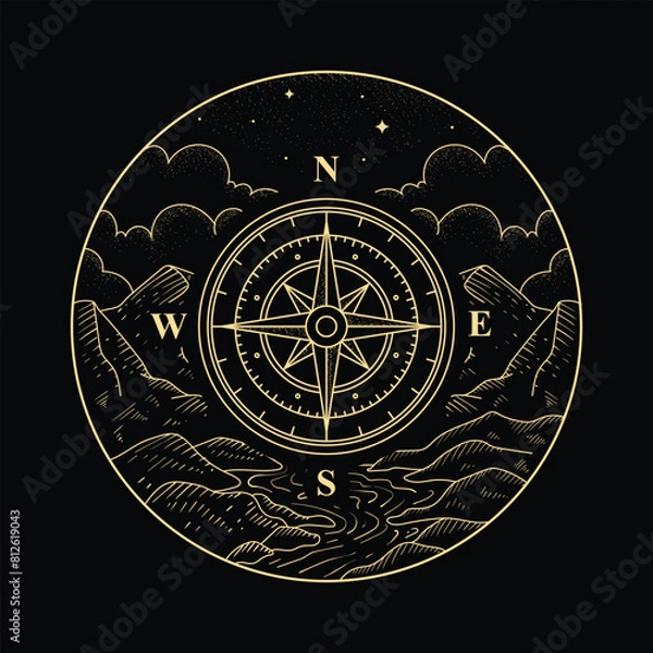 Obraz Luxurious compass of spiritual guidance in journey
