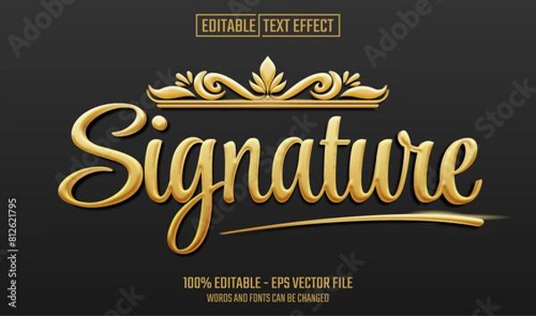 Fototapeta signature editable text effect