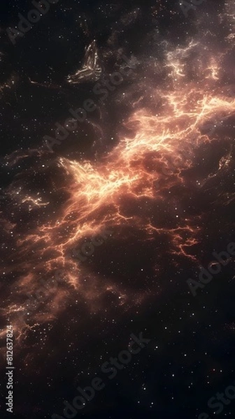 Fototapeta Captivating Cosmic Backdrop for Sci Fi Themed Products and Games with Mysterious Glowing Energies and Dramatic Atmosphere