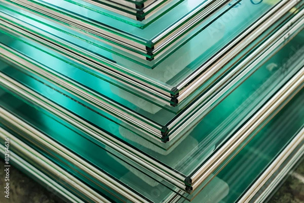 Fototapeta Sheets of Tempered Window Glass