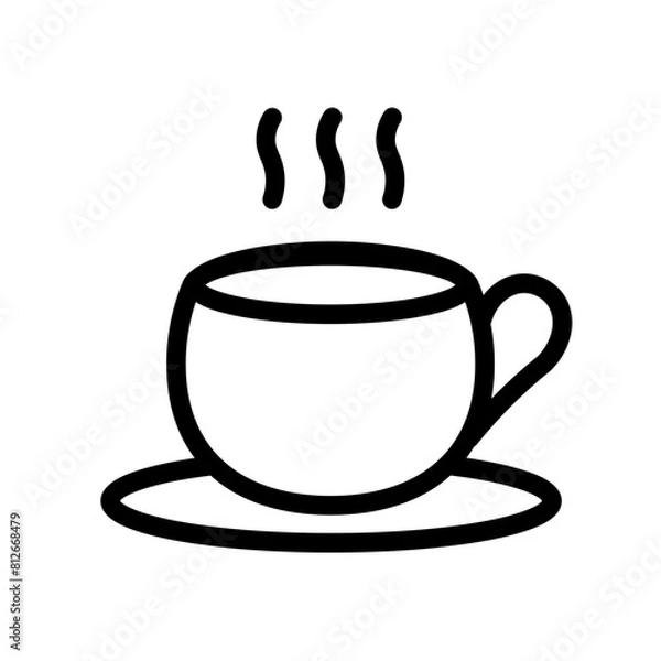 Obraz Cofee, Tea icon, Line, Solid, Suitable for Web Page, Mobile App, UI, UX design