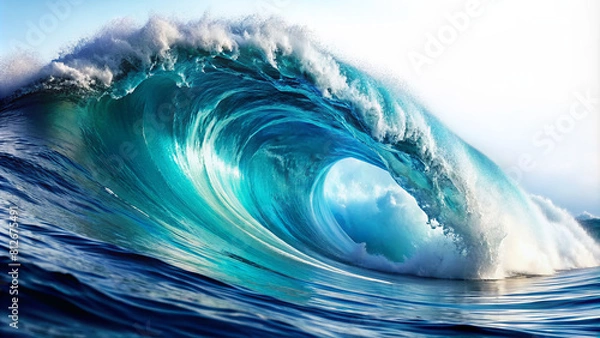 Fototapeta An ocean wave isolated on transparent background.