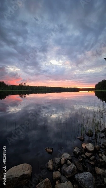 Obraz sunset over the lake