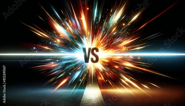 Fototapeta バトル背景. バーサス背景. Battle background. Versus background.  AI generated.