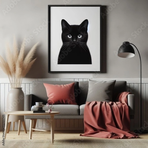 Fototapeta A picture of a cat on a wall image attractive lively has illustrative meaning has illustrative meaning illustrator.