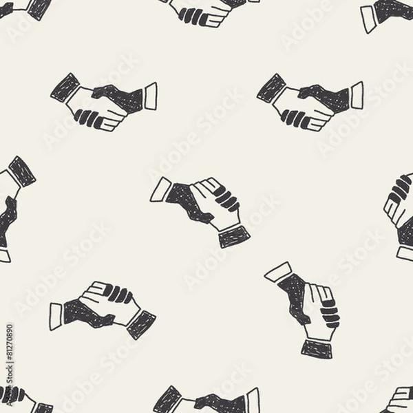 Obraz doodle handshake seamless pattern background