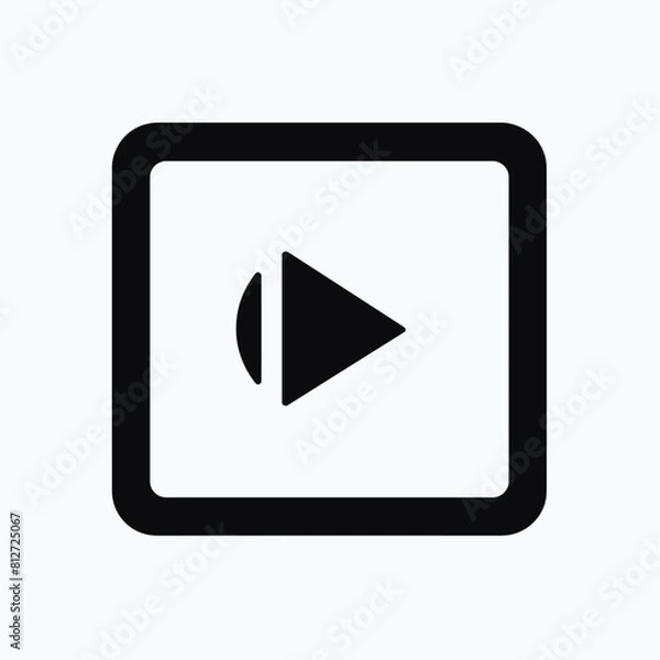 Fototapeta Start play button icon design simple black and white minimalist design