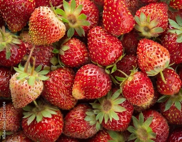 Fototapeta a lot of small strawberries texture close up